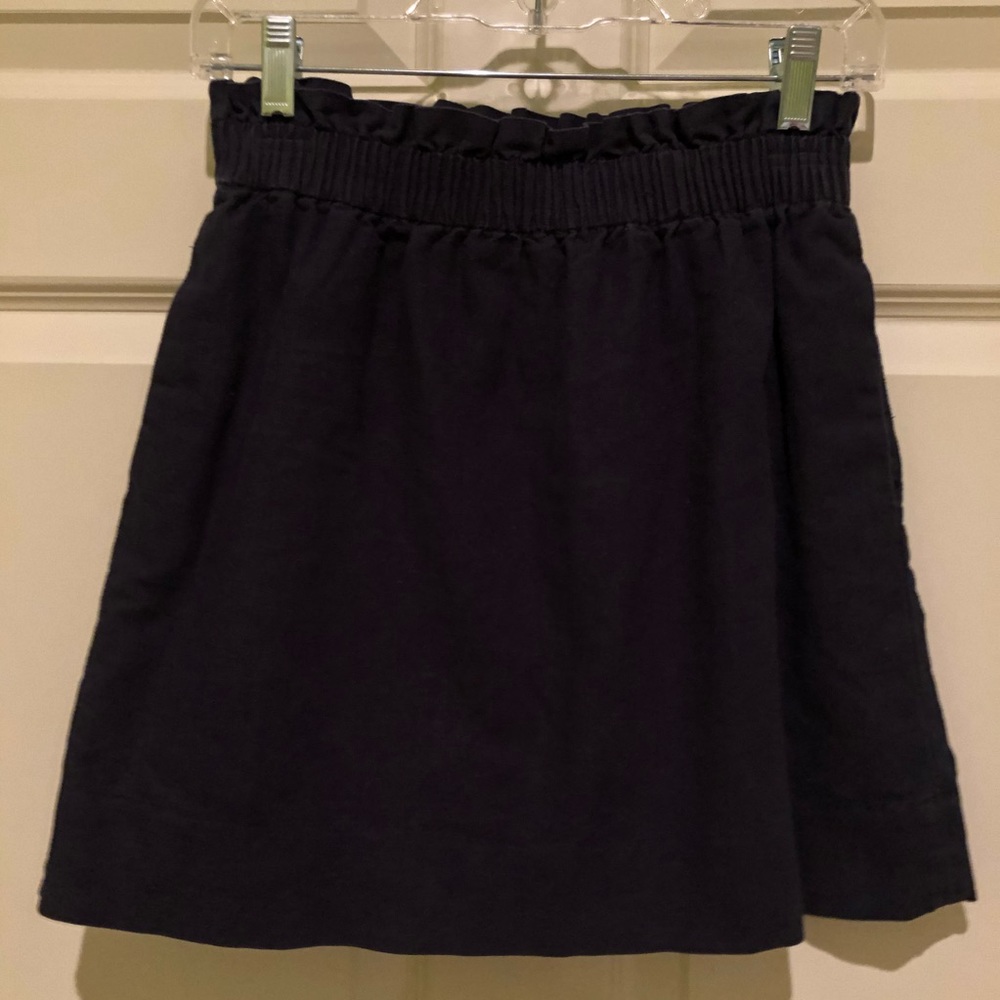 J. Crew Navy Elastic Waist Skirt with Pockets